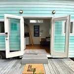 Lofted Bedroom Teal Tiny Home With Creek Views