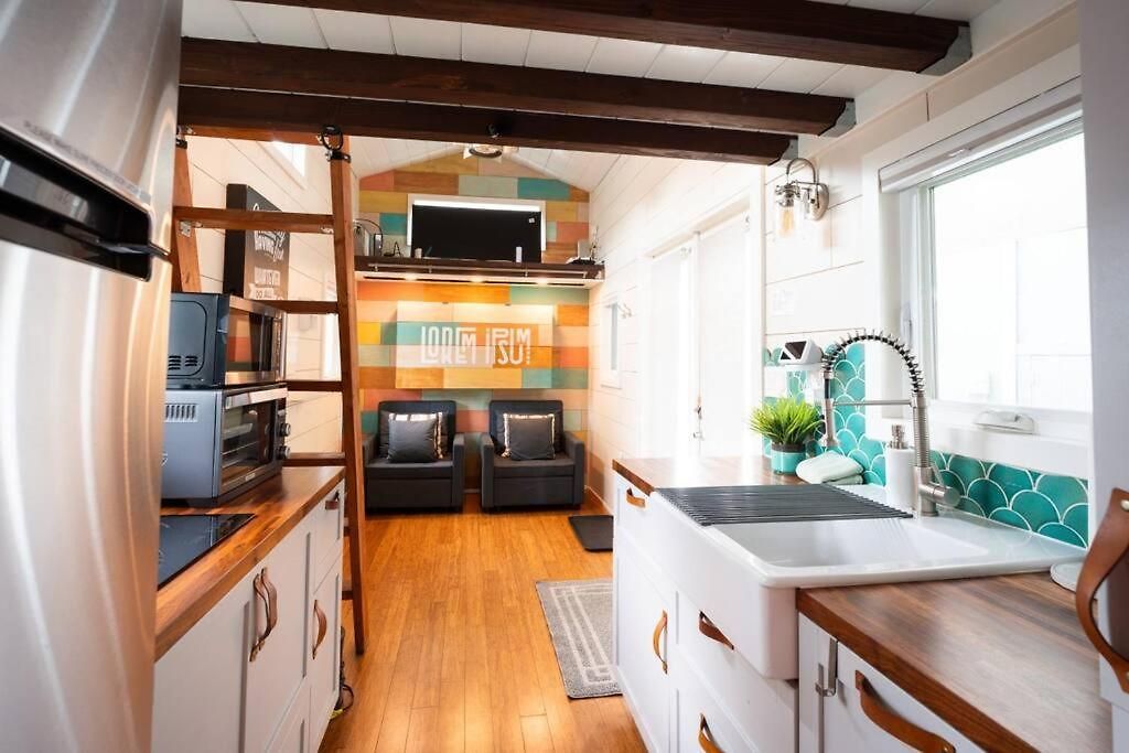 Lofted Bedroom Teal Tiny With Creek Views Holiday home *
