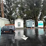 Lofted Bedroom Teal Tiny Home With Creek Views